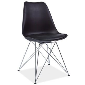 krzesło nowoczesne z metalową podstawą - olivier black