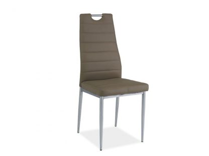krzesło nowoczesne z metalowymi nogami - ekoskóra - b-260 beż