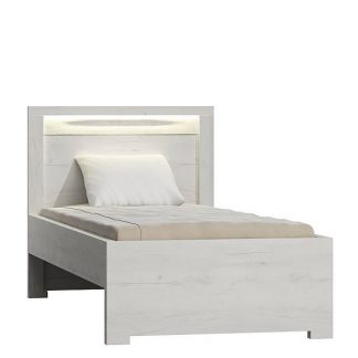 łóżko nowoczesne pojedyncze - 90 x 200 cm - irma i-20 białe