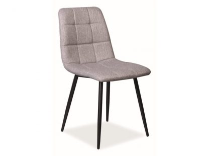 krzesło tapicerowane nowoczesne - metalowe nogi - mila szary/czarny