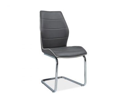krzesło z metalowymi nogami z ekoskóry -b-331 szare