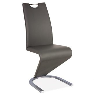 krzesło nowoczesne z ekoskóry - podstawa stalowa - b-090 szare