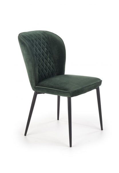 krzesło tapicerowane nowoczesne - metalowe nogi - k399 zielony