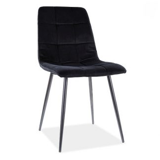 krzesło tapicerowane nowoczesne - matowe nogi - mila - czarny