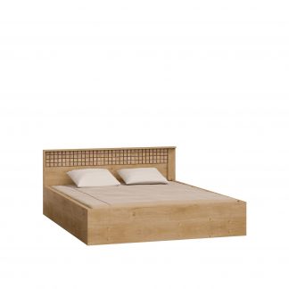 łóżko nowoczesne z wezgłowiem - dąb ribbeck - 160 x 200 cm - bone