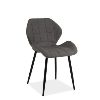 krzesło tapicerowane tkaniną z pikowaniami - szare - nora