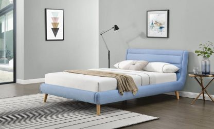 łóżko tapicerowane tkaniną z wezgłowiem - 140 x 200 cm - elanda 3