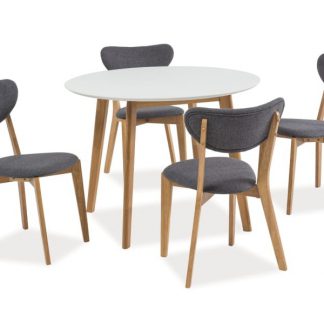 stół nowoczesny z okrągłym blatem - mdf i drewno kauczukowe - molly ii