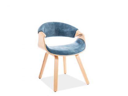 krzesło skandynawskie tapicerowane tkaniną - dakota morski/dąb