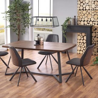 stół industrialny z prostokąntym blatem - metalowe nogi - 180 cm - caruzzo