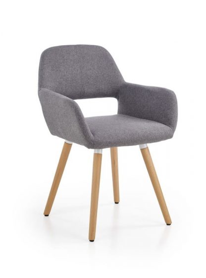 krzesło tapicerowane tkaniną - drewniane nogi - k2833