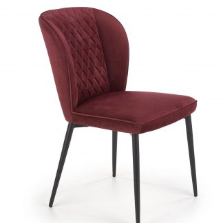 krzesło tapicerowane nowoczesne - metalowe nogi - k399 bordowy