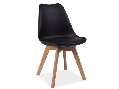 krzesło stylowe z polipropylenu i ekoskóry - 49 x 41 x 83 cm - carmel black