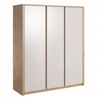 szafa nowoczesna 3-drzwiowa - dąb artisan/biały mat - 200 cm - ergo 2