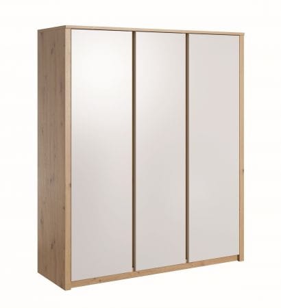 szafa nowoczesna 3-drzwiowa - dąb artisan/biały mat - 200 cm - ergo 2
