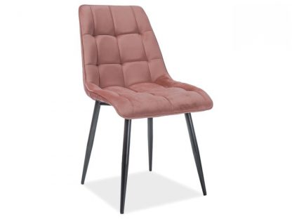 krzesło tapicerowane nowoczesne - matowe nogi - chic matt - antyczny róż/czarny