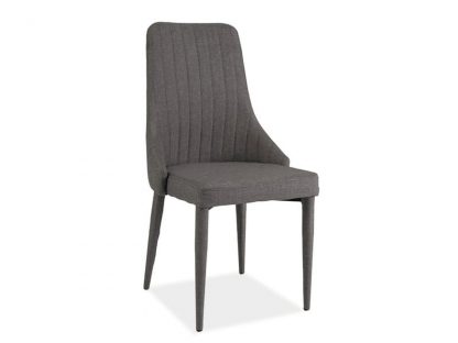 krzesło tapicerowane tkaniną z pikowaniami - szare - norma