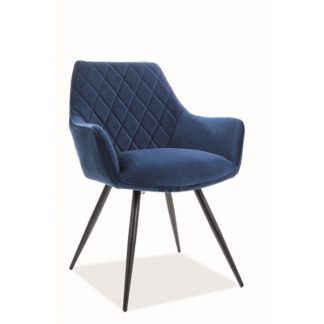 krzesło tapicerowane nowoczesne - metalowe nogi - linea czarny/granatowy