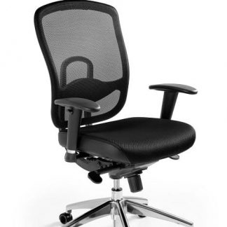 fotel obrotowy ergonomiczny - regulacja wysokości - regulowane podłokietniki - vip czarny