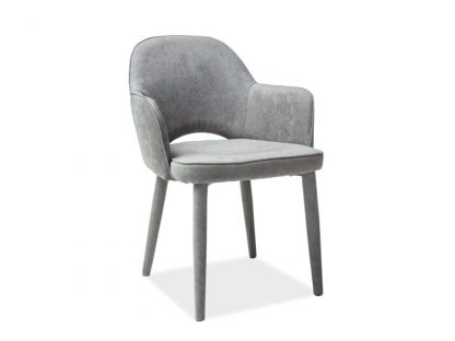 krzesło nowoczesne tapicerowane tkaniną - metalowe nogi - stella szare
