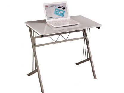 biurko z aluminium i płyty mdf - białe - 80 x 51 x 72 cm - twix-3