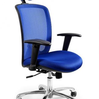 fotel obrotowy - regulacja wysokości i podłokietników - expander niebieski