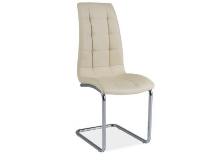 krzesło nowoczesne z metalowymi nogami - ekoskóra - b-103 krem
