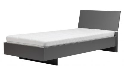 łóżko jednoosobowe - ciemnopopielate - 210 x 108 x 80 cm - zonda