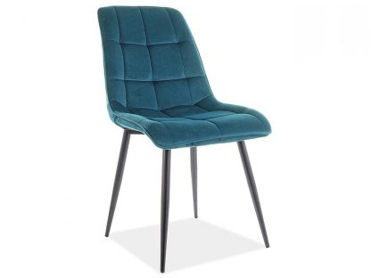 krzesło tapicerowane nowoczesne - matowe nogi - chic matt - turkusowy/czarny