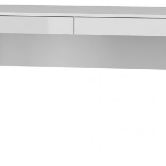 biurko nowoczesne - biały połysk - wysuwane szuflady - alaska