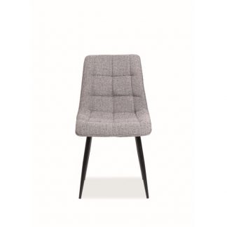 krzesło tapicerowane nowoczesne - metalowe nogi - chic szary/czarny