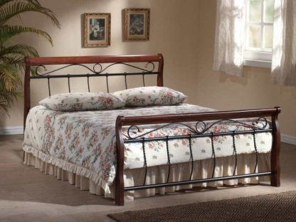 łóżko w stylu klasycznym z wezgłowiem - lite drewno - 160 x 200 cm - melinda ii
