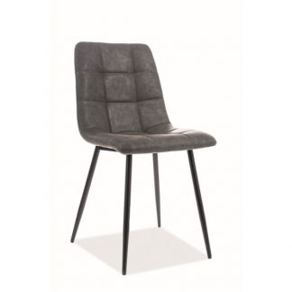krzesło tapicerowane nowoczesne - metalowe nogi - look czarny/szary