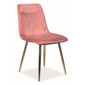 krzesło tapicerowane nowoczesne - metalowe nogi - eros złoty/antyczny róż