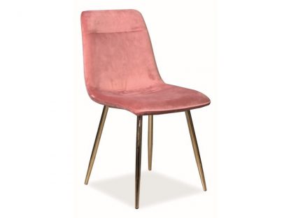 krzesło tapicerowane nowoczesne - metalowe nogi - eros złoty/antyczny róż