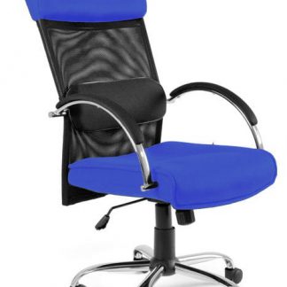 fotel obrotowy biurowy - regulacja wysokości - overcross niebieski