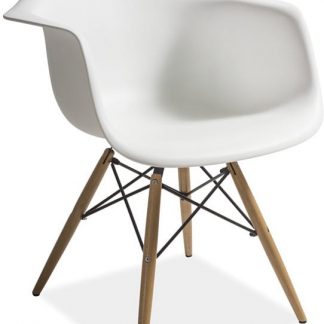 krzesło w stylu skandynawskim z drewnianymi nogami - dima białe