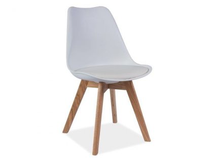 krzesło stylowe z polipropylenu i ekoskóry - 49 x 41 x 83 cm - carmel white