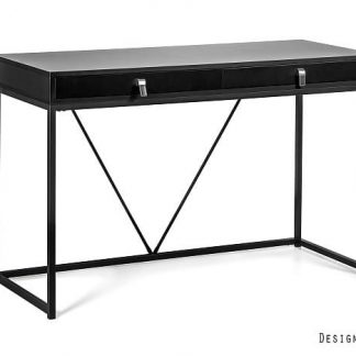 biurko nowoczesne z szufladami - czarne - nortes