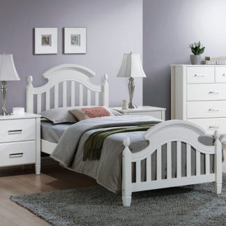 łóżko pojedyncze z litego drewna - białe - 97 x 212 x 112 cm - bobbie