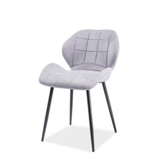 krzesło tapicerowane tkaniną - pikowane - podstawa metalowa - nora iii