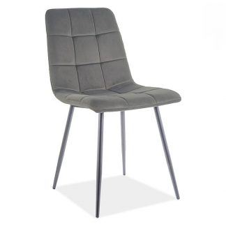 krzesło tapicerowane nowoczesne - matowe nogi - mila -szary/czarny
