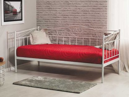 łóżko pojedyncze - 90 x 200 cm - berry białe