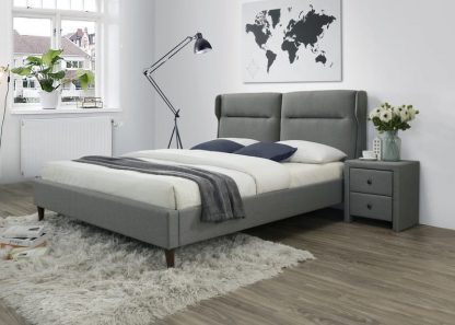 łóżko tapicerowane tkaniną z wezgłowiem - 160 x 200 cm - santino