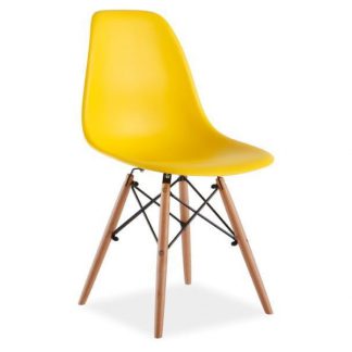 krzesło w skandynawskim stylu z polipropylenu - 46 x 42 x 83 cm - ferra yellow