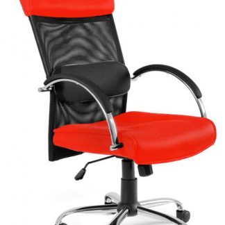 fotel obrotowy biurowy - regulacja wysokości - overcross czerwony