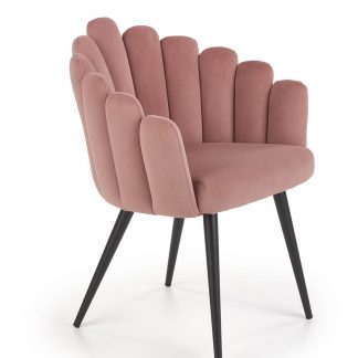 krzesło tapicerowane nowoczesne - metalowe nogi - k410 różowy
