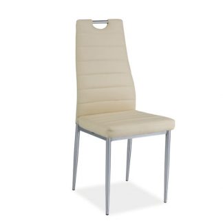 krzesło nowoczesne z metalowymi nogami - ekoskóra - b-260 krem