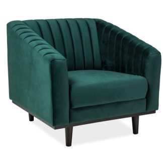 fotel nowoczesny tapicerowany welurową tkaniną - argo zielony