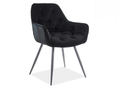 krzesło tapicerowane nowoczesne - metalowe nogi - cherry matt czarny/czarny
